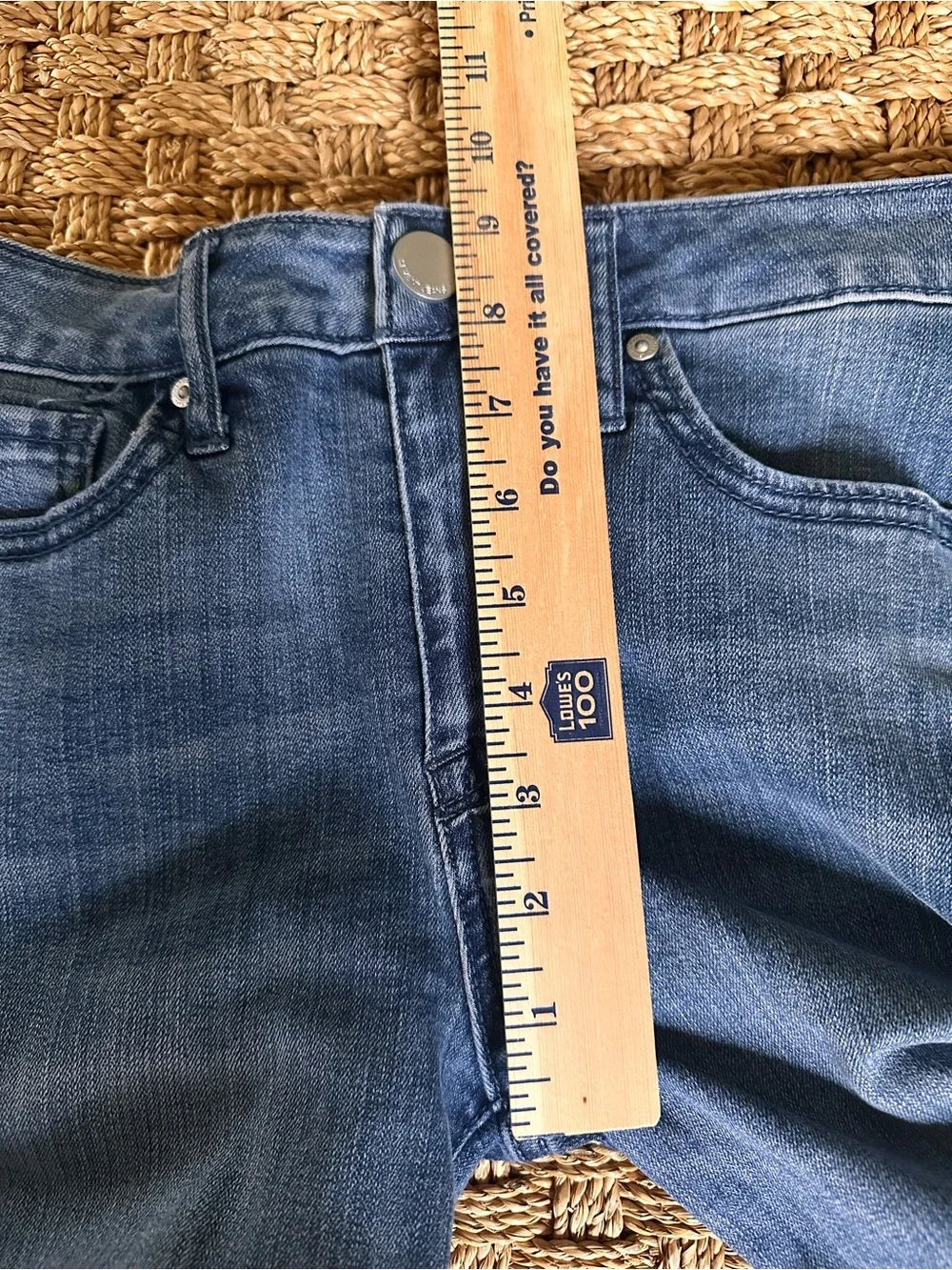 Seven7 Blue Distressed Denim Bermuda Shorts